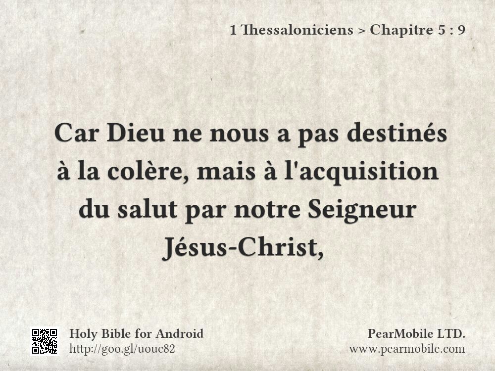 1 Thessaloniciens, Chapitre 5:9